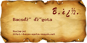 Bacsó Ágota névjegykártya